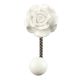 White Rose Flower Ceramic Wall Hook in Antique Fitting